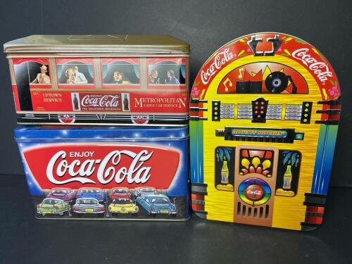 Coca-Cola Collectible Tin Containers in Retro Styles