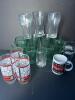 Assorted Coca-Cola Glasses and Mug with Classic and Stained Glass Designs