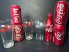 Coca-Cola International Cans and Libbey Coke Glasses