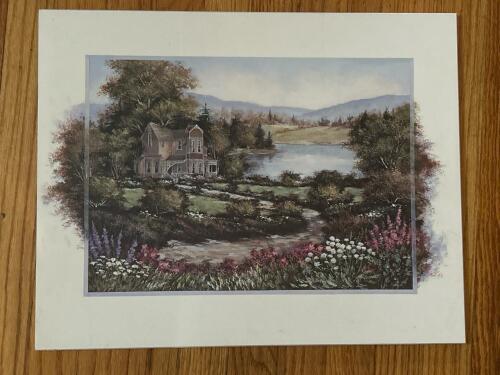 Landscape Wall Art W/ Victorian-Style House 16" x 20"