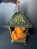 Decorative Metal Pumpkin Lantern and Pair of Etched Glass Metal Lanterns - 7
