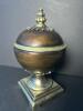 Lidded Bronze-Style Decorative Urn with Finial