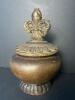 Decorative Urn with Fleur-de-Lis Finial in Bronze-Style Finish