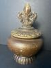 Decorative Urn with Fleur-de-Lis Finial in Bronze-Style Finish - 2