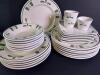 Buffalo China Green Pattern Plates, Bowls, and Cups