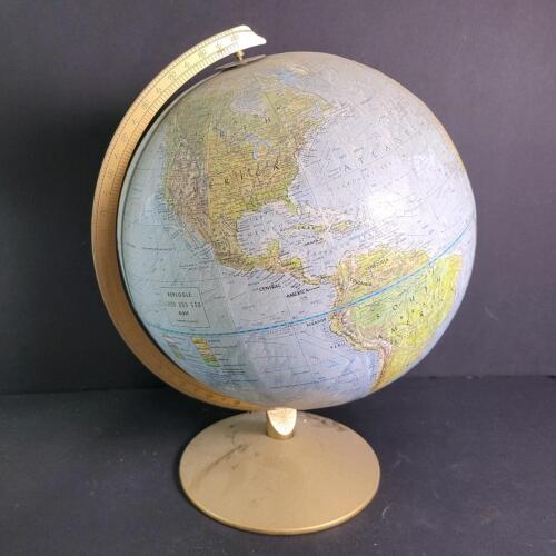 Replogle Land and Sea Globe with Gold Metal Base