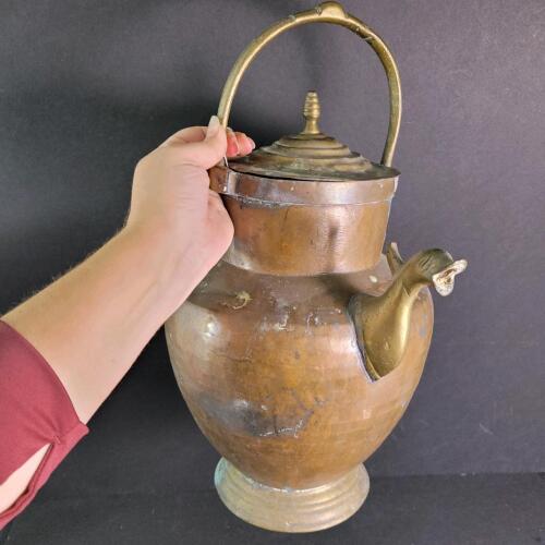 Brass Kettle with Figural Spout in a Traditional Style