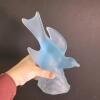 Frosted Blue Glass Bird Figurine in Art Deco Style - 3