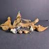 Hand Carved Wooden Birds and Driftwood Display, Folk Art Style