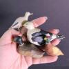 Hand Carved Wooden Birds and Driftwood Display, Folk Art Style - 2