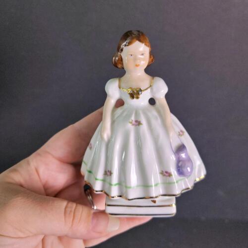 Porcelain Girl Figurine in Mid-Century Style