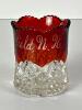 Ruby Stained Pressed Glass Toothpick Holder Pittsfield NH - 2