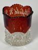 Ruby Stained Pressed Glass Toothpick Holder Pittsfield NH - 3