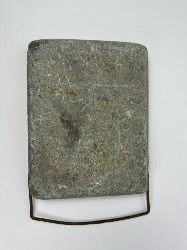 Antique Stoneware Bed Warmer with Iron Handle