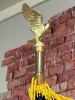 American Flag with Gold Fringe and Ornamental Eagle Topper - 2