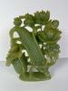 Carved Faux Jade Sculpture of Lotus Flowers and Corn - 2