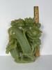 Carved Faux Jade Sculpture of Lotus Flowers and Corn - 3