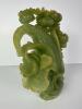 Carved Faux Jade Sculpture of Lotus Flowers and Corn - 5