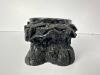 Carved Black Stone Dragon Motif Stand - 2
