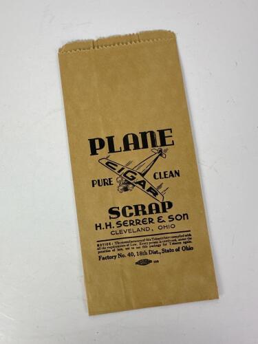 Plane Cigar Scrap Paper Tobacco Bag, H.H. Serrer & Son