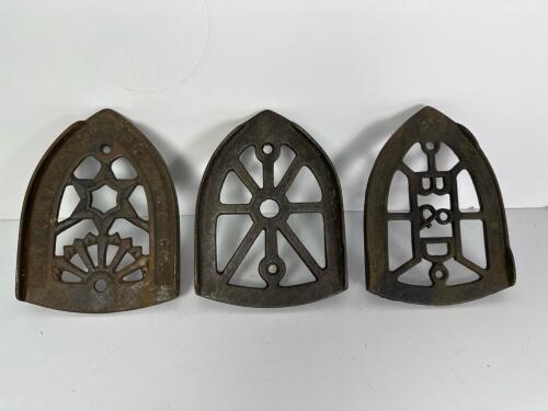 Antique Cast Iron Iron Trivets, Cleveland Foundry, B&D Co.