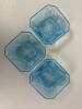 Blue Pressed Glass Hexagonal Bowls, Early American Pattern-Style