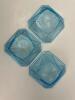 Blue Pressed Glass Hexagonal Bowls, Early American Pattern-Style - 3