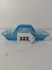 Blue Pressed Glass Hexagonal Bowls, Early American Pattern-Style - 7