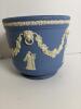 Wedgwood Blue Jasperware Cachepot with Classical Motifs - 2