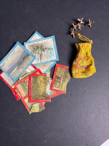 Vintage Arcade Jack Set with Turkish Cigarette Card Puzzles