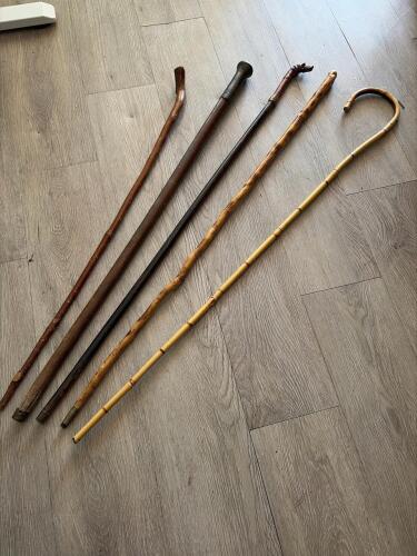 Vintage Walking Canes and Crook Handle Cane Assortment