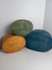 Shaker-Style Oval Wooden Pantry Boxes in Blue and Amber - 2