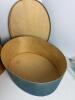 Shaker-Style Oval Wooden Pantry Boxes in Blue and Amber - 3