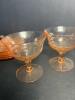 Mixed Pink Glass and Depression Tea Cups and Saucers - 11