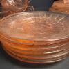 Mixed Pink Glass and Depression Tea Cups and Saucers - 13