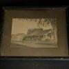 Framed Antique Photograph of House and Barn, Early 20th Century-Style