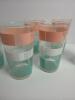 Mid-Century Modern-Style Glass Tumblers With Pink and Teal Bands - 2