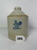 Stoneware Chicken Feeder With Blue Rooster Design - 7