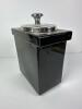 Hall R-33 Black Ceramic Canister with Metal Lid and Ladle - 5