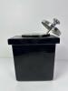 Hall R-33 Black Ceramic Canister with Metal Lid and Ladle - 8