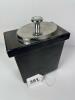 Hall R-33 Black Ceramic Canister with Metal Lid and Ladle - 11