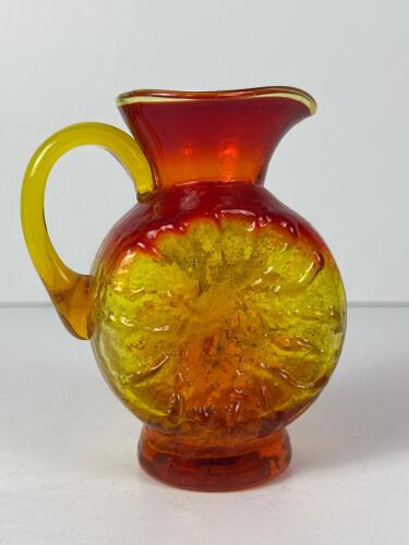 Amberina Art Glass Pitcher With Swirl Motif