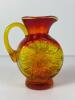 Amberina Art Glass Pitcher With Swirl Motif