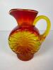 Amberina Art Glass Pitcher With Swirl Motif - 4