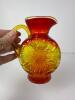 Amberina Art Glass Pitcher With Swirl Motif - 5