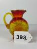 Amberina Art Glass Pitcher With Swirl Motif - 6
