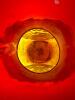 Amberina Art Glass Pitcher With Swirl Motif - 7