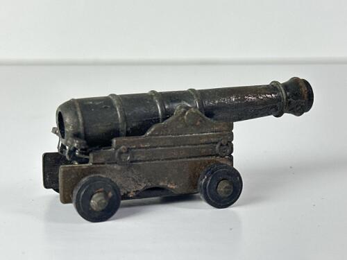 Antique-Style Miniature Cast Iron Cannon Replica