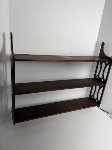 Wall Shelf in Arts and Crafts Style with Three Shelves