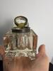 Faceted Crystal Inkwell with Beveled Edge and Metal Collar - 2